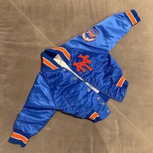 Kids Blue Satin Mets Jacket Vintage